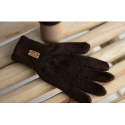 Gants en pur duvet de yak marron -Toirog