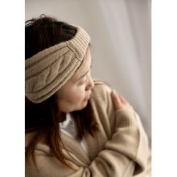 TOROM bandeau - white camel wool headband, Adjustable earwarmer, winter essentials