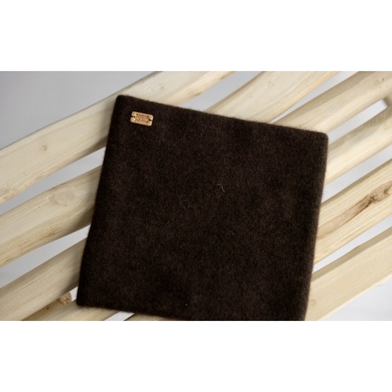 cache-col en yak duvet marron foncé