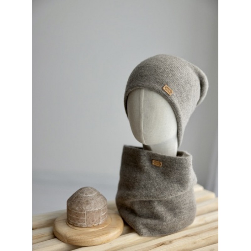 Bonnet ample doublé pur duvet de yak de Mongolie