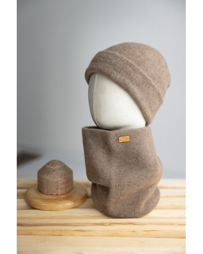 Bonnet ample doublé pur duvet de yak de Mongolie