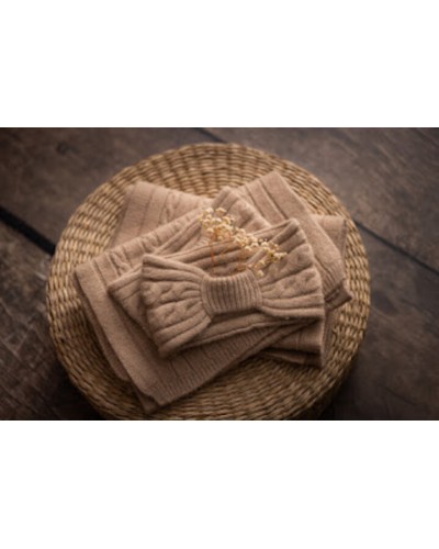 Bandeau en laine de chameau blanc de Mongolie