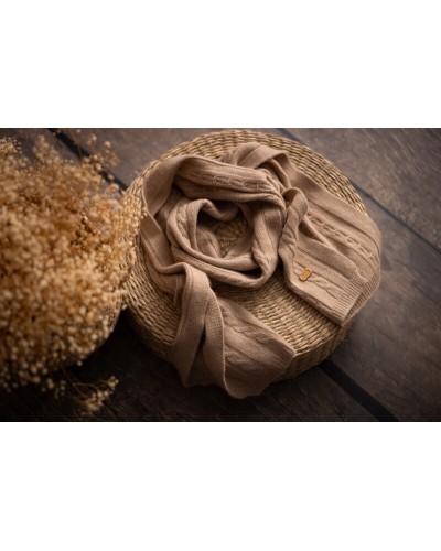 écharpe en pur laine de chameau blanc de Mongolie