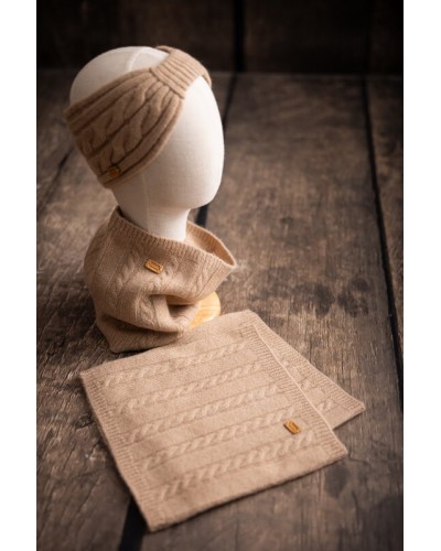 Tour de cou en laine de chameau blanc de Mongolie