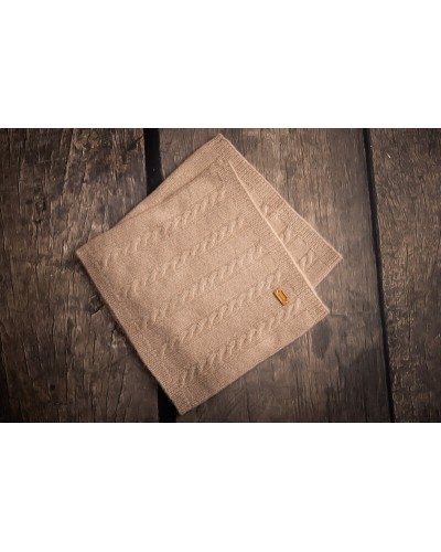 Tour de cou en laine de chameau blanc de Mongolie