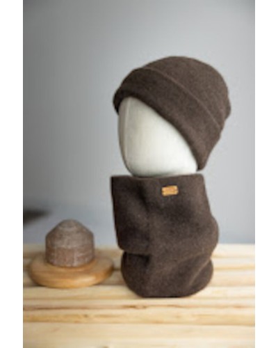 Bonnet ample doublé pur duvet de yak de Mongolie