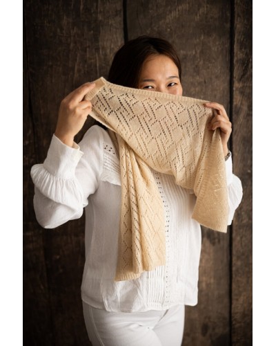 Écharpe en pur cachemire beige