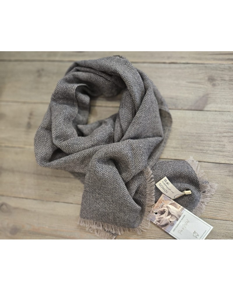 écharpe en cachemire marron homme femme