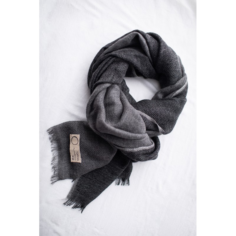 Grand foulard en pur cachemire - gris