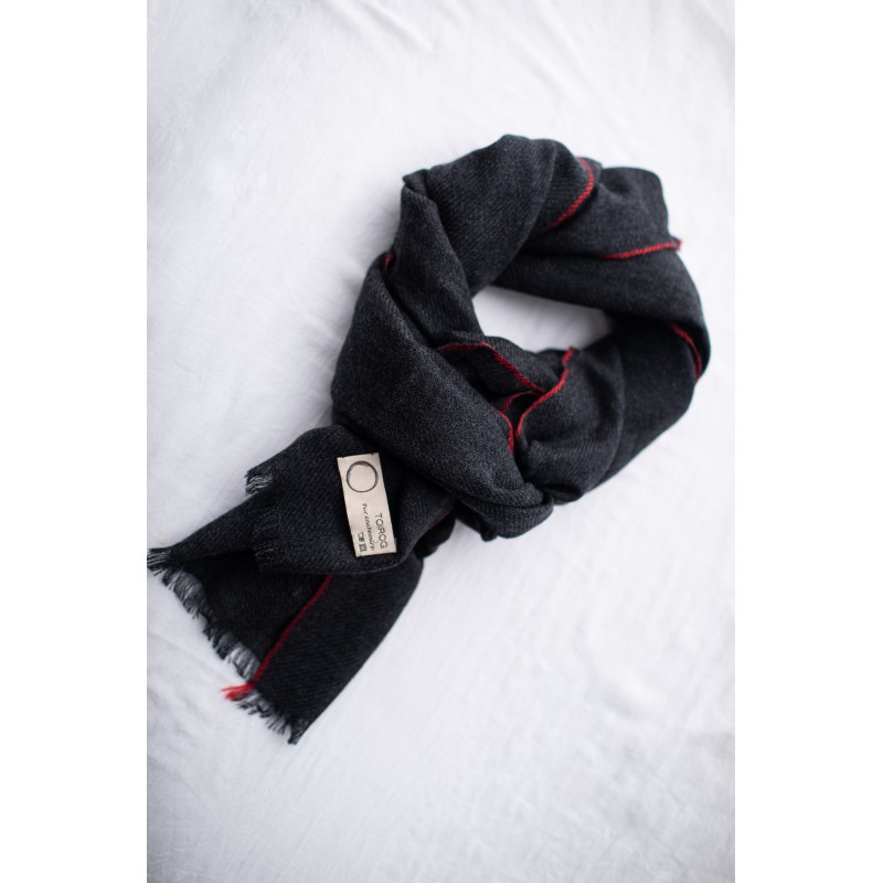 Grand foulard en pur cachemire - noir