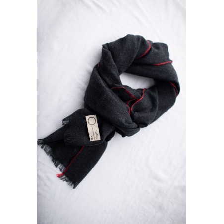 Grand foulard en pur cachemire - noir