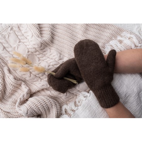 Paire de moufles - marron chocolat